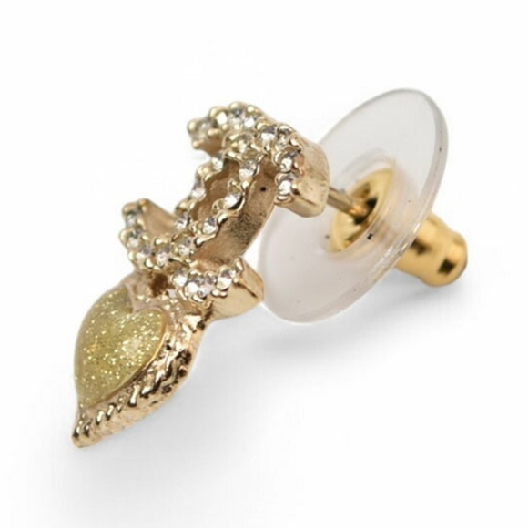 #44 - Authentic Chanel Earrings CHANEL CC/Coco/Heart/Star Gold A20 - Picture 13 of 14